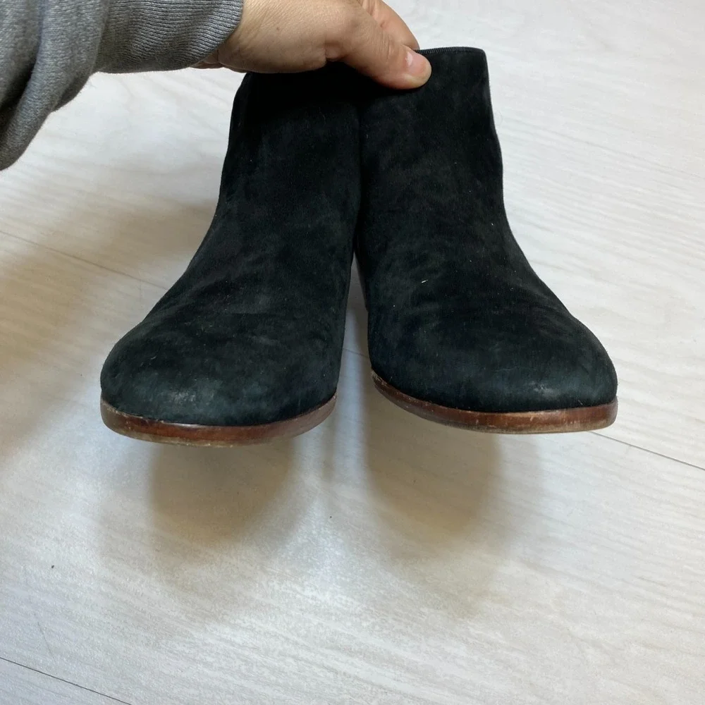 Sam Edelman Petty‎ Ankle Booties Womens Size 9M Black Suede Leather Side Zipper